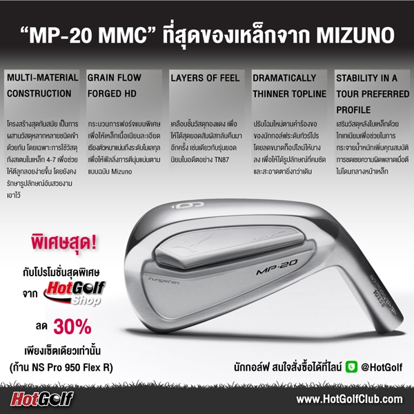 “MP-20 MMC” ที่สุดของเหล็กจาก Mizuno ราคาพิเศษลด 30% เซ็ตเดียวเท่านั้น